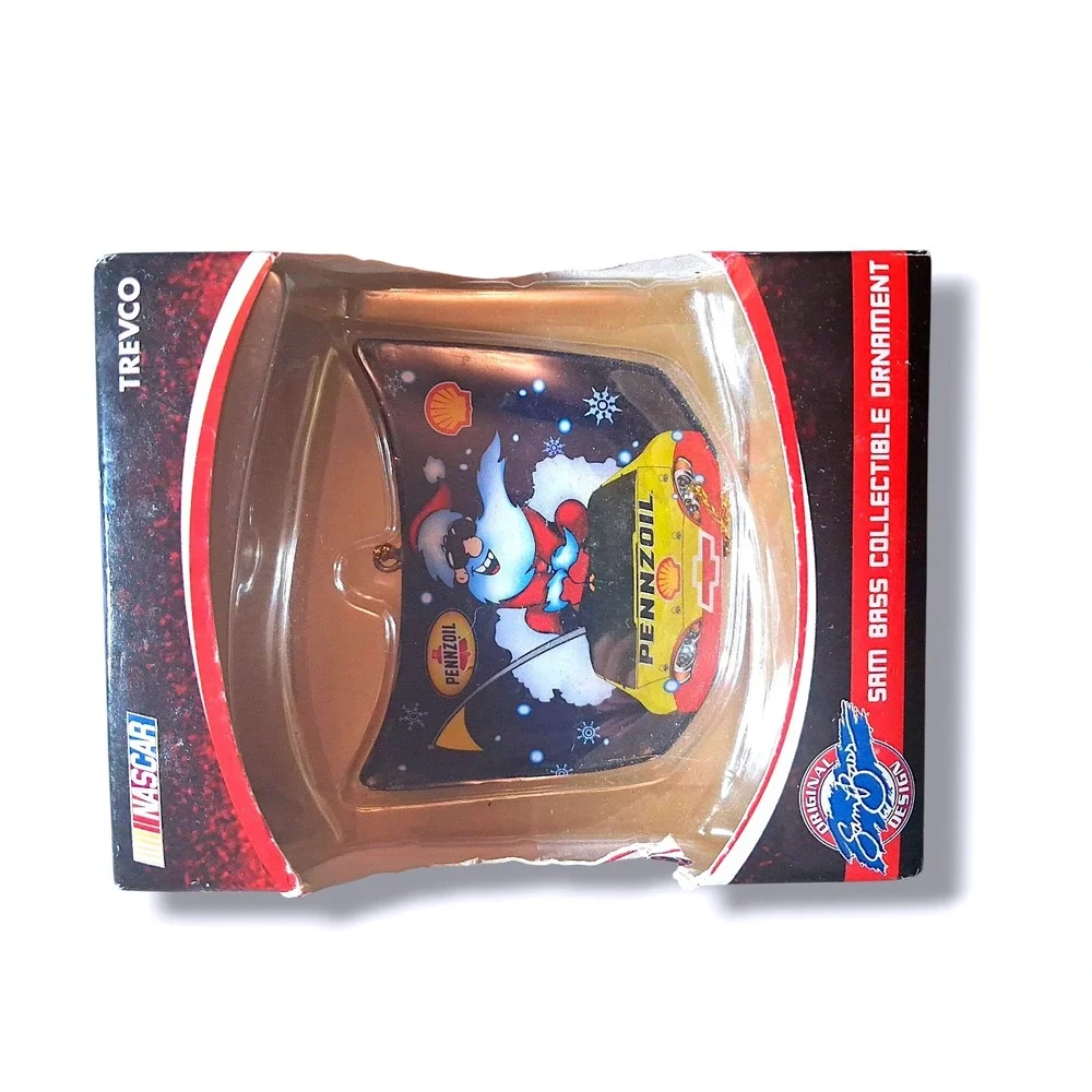 NASCAR Pennzoil Santa Sam Bass Collectible Ornament Trevco Christmas Racing‎